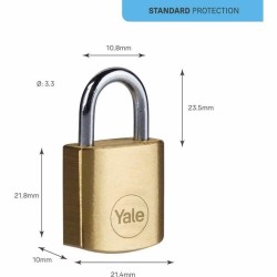 Candado de llave Yale Acero Rectangular Dorado (4 Unidades)