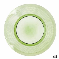 Plato Llano Quid Viba Verde Plu00e1stico 27 cm u00d8 27 cm (12 Unidades) (Pack 12x)