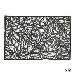 Salvamantel Quid Habitat Hojas Negro 30 x 45 cm (Pack 12x)