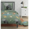 Juego de funda nórdica Roupillon Animals 140 x 200 cm Verde Caqui 2 Piezas