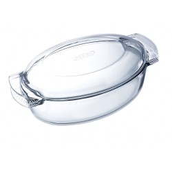 Fuente para Horno Pyrex Classic Vidrio Transparente Vidrio Ovalada 39 x 23 x 15 cm Con Tapa (3 Unidades)