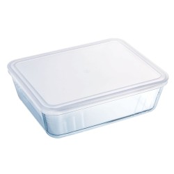 Fiambrera Rectangular con Tapa Pyrex Cook & Freeze 19 x 14 x 5 cm 800 ml Transparente Silicona Vidrio (6 Unidades)