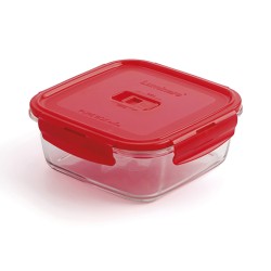 Fiambrera Hermu00e9tica Luminarc Pure Box Rojo 1,22 L Vidrio (6 Unidades)