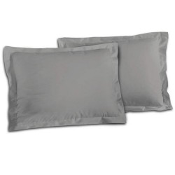 Funda de almohada Lovely Home 100 % algodón Gris claro 50 x 70 cm