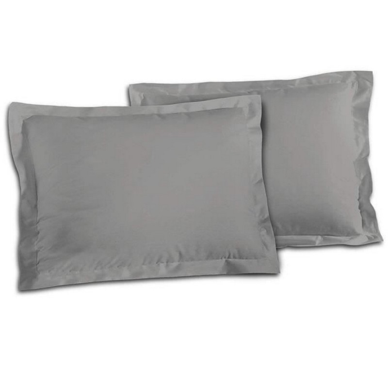 Funda de almohada Lovely Home 100 % algodón Gris claro 50 x 70 cm