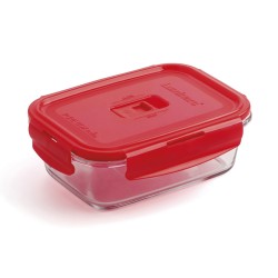 Fiambrera Hermu00e9tica Luminarc Pure Box 19 x 13 cm Rojo 1,22 L Vidrio (6 Unidades)