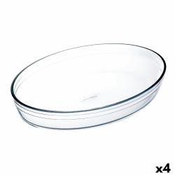 Fuente para Horno u00d4 Cuisine Ocuisine Vidrio Transparente Vidrio Ovalada 30 x 21 x 7 cm (4 Unidades)