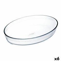 Fuente para Horno u00d4 Cuisine Ocuisine Vidrio Transparente Vidrio Ovalada 35 x 25 x 7 cm (6 Unidades)