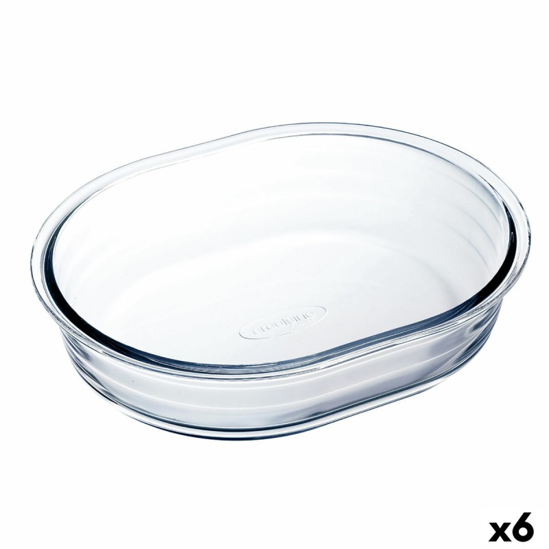 Molde para Tartas u00d4 Cuisine Ocuisine Vidrio Transparente Vidrio Ovalado 25 x 20 x 6 cm 6 Unidades