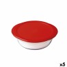 Fiambrera Redonda con Tapa u00d4 Cuisine Cook & Store 21 x 21 x 7 cm Rojo 1,1 L Silicona Vidrio (5 Unidades)