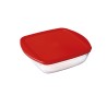 Fiambrera Cuadrada con Tapa u00d4 Cuisine Cook & Store Rojo 1 L 20 x 17 x 6 cm Silicona Vidrio (6 Unidades)