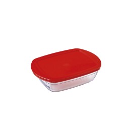 Fiambrera Rectangular con Tapa u00d4 Cuisine Cook&store Ocu Rojo 400 ml 17 x 10 x 5 cm Vidrio Silicona (6 Unidades)