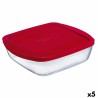 Fiambrera Rectangular con Tapa u00d4 Cuisine Cook&store Ocu Rojo 2,5 L 28 x 20 x 8 cm Silicona Vidrio (5 Unidades)