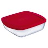 Fiambrera Rectangular con Tapa u00d4 Cuisine Cook&store Ocu Rojo 2,5 L 28 x 20 x 8 cm Silicona Vidrio (5 Unidades)