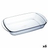 Fuente para Horno u00d4 Cuisine Ocuisine Vidrio Transparente Vidrio Rectangular 35 x 22 x 6 cm (6 Unidades)