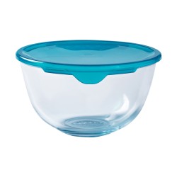 Fiambrera Redonda con Tapa Pyrex Cook & Store 16 x 16 x 10 cm Azul 1 L Silicona Vidrio (3 Unidades)