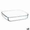 Fuente de Cocina u00d4 Cuisine Cuadrada 25 x 22 x 5 cm Transparente Vidrio (6 Unidades)