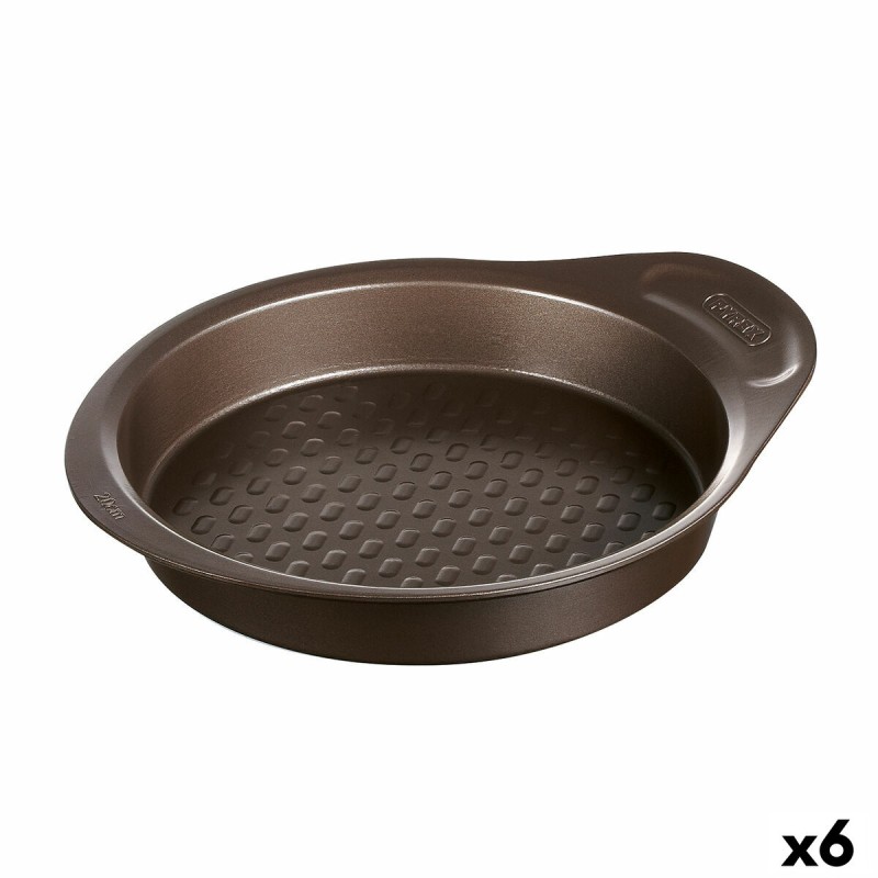 Molde para Tartas Pyrex Asimetria Negro Metal Redondo u00d8 26 cm 6 Unidades