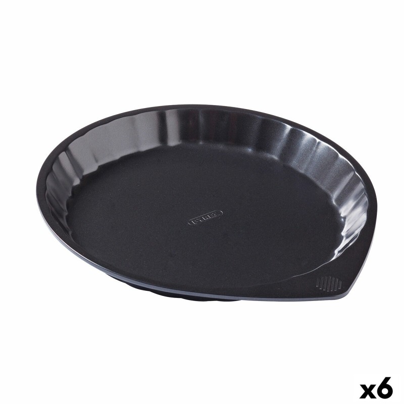 Molde para Tartas Pyrex Magic Negro Metal Plano Redondo u00d8 27 cm 6 Unidades