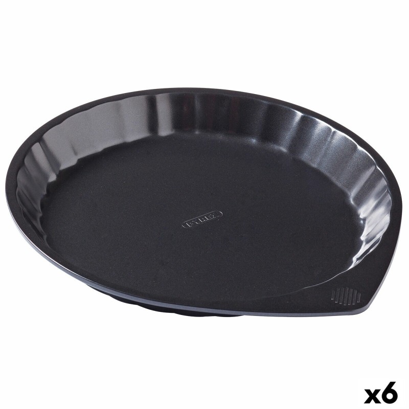 Molde para Tartas Pyrex Magic Negro Metal Plano Redondo u00d8 30 cm 6 Unidades