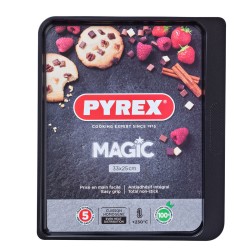 Molde para Horno Pyrex Magic Negro Plano Metal 33 x 25 cm (6 Unidades)