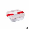 Fiambrera Hermu00e9tica Pyrex Cook&heat 1 L 20 x 17 x 6 cm Rojo Vidrio (6 Unidades)