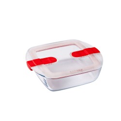 Fiambrera Hermu00e9tica Pyrex Cook&heat 1 L 20 x 17 x 6 cm Rojo Vidrio (6 Unidades)