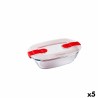 Fiambrera Hermu00e9tica Pyrex Cook & Heat Rectangular 400 ml 17 x 10 x 5 cm Transparente Vidrio (5 Unidades)