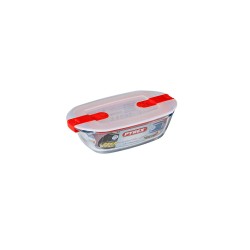 Fiambrera Hermu00e9tica Pyrex Cook & Heat Rectangular 400 ml 17 x 10 x 5 cm Transparente Vidrio (5 Unidades)