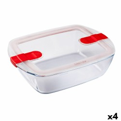 Fiambrera Hermu00e9tica Pyrex Cook & Heat 2,5 L Transparente Vidrio (4 Unidades)