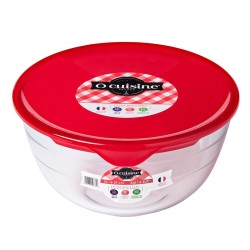 Fiambrera Redonda con Tapa u00d4 Cuisine Prep&store Ocu Rojo 2 L 22 x 22 x 11 cm Vidrio (3 Unidades)