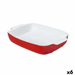 Fuente para Horno Pyrex Signature Blanco Rojo Ceru00e1mica Rectangular 29 x 19 x 7 cm (6 Unidades)