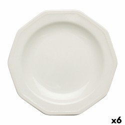 Plato de Postre Churchill Artic Ceru00e1mica Blanco Loza (u00d8 20,5 cm) (6 Unidades)