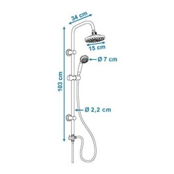 Columna de Ducha Rousseau Sonora 3 Acero Inoxidable ABS Ø 15 cm