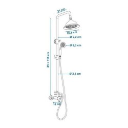 Columna de Ducha Rousseau Acero Inoxidable