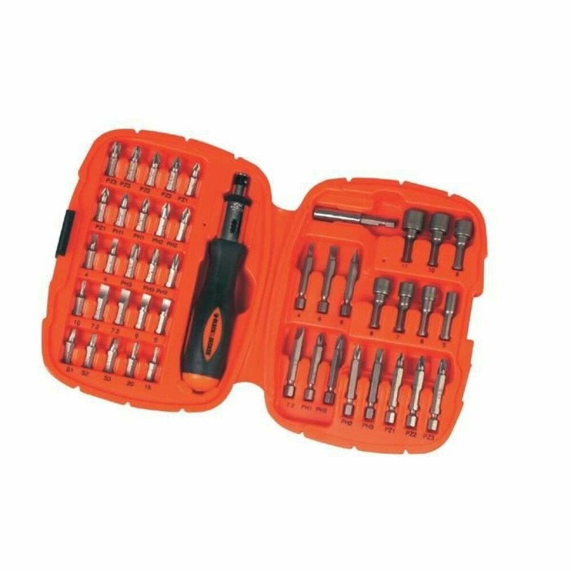 Juego de puntas con destornillador Black & Decker A7039 -XJ 45 Piezas Hex Phillips Pozidriv Torx