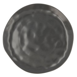 Plato Llano Bidasoa Cosmos Ceru00e1mica Negro (u00d8 26 cm) (12 Unidades)