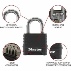 Candado de combinación Master Lock M178EURD Acero Zinc Negro