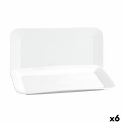 Fuente de Cocina Quid Basic Rectangular Ceru00e1mica Blanco (25,9 x 15 cm) (6 Unidades)