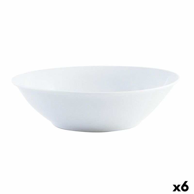 Ensaladera Quid Basic Ceru00e1mica Blanco (23 cm) (6 Unidades)