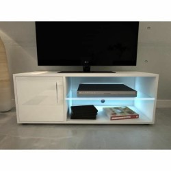 Mueble de TV 100 x 38 x 36 cm Metal Blanco Melamina