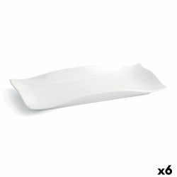 Plato Llano Quid Gastro Fun 29,5 x 11 x 3 cm Ceru00e1mica Blanco (6 Unidades)