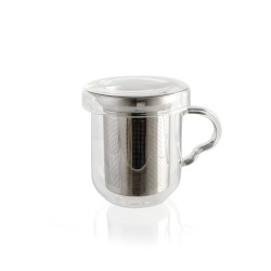 Taza con Filtro para Infusiones Quid Serenia Transparente Vidrio Acero Inoxidable 350 ml (12 Unidades)