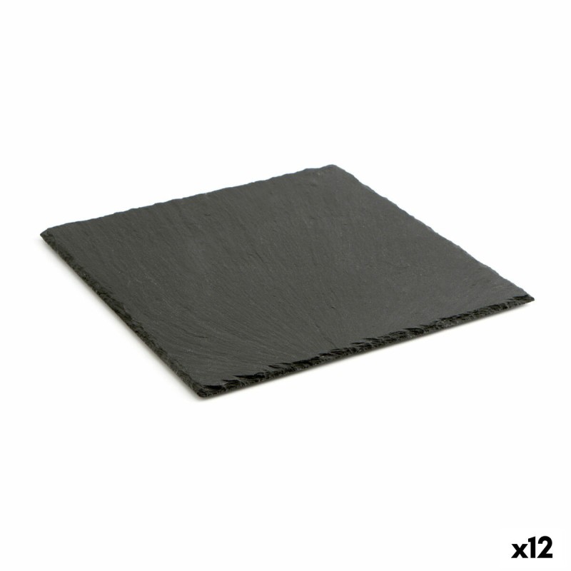 Bandeja de Ceru00e1mica Efecto Pizarra Quid Gastro Fun Negro (25 x 25 cm) (12 Unidades)