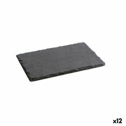 Bandeja de Ceru00e1mica Efecto Pizarra Quid Gastro Fun Negro (22 x 14 cm) (12 Unidades)