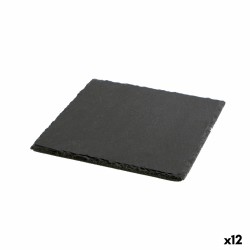 Bandeja de Ceru00e1mica Efecto Pizarra Quid Gastro Fresh Negro (20 x 20 cm) (12 Unidades)