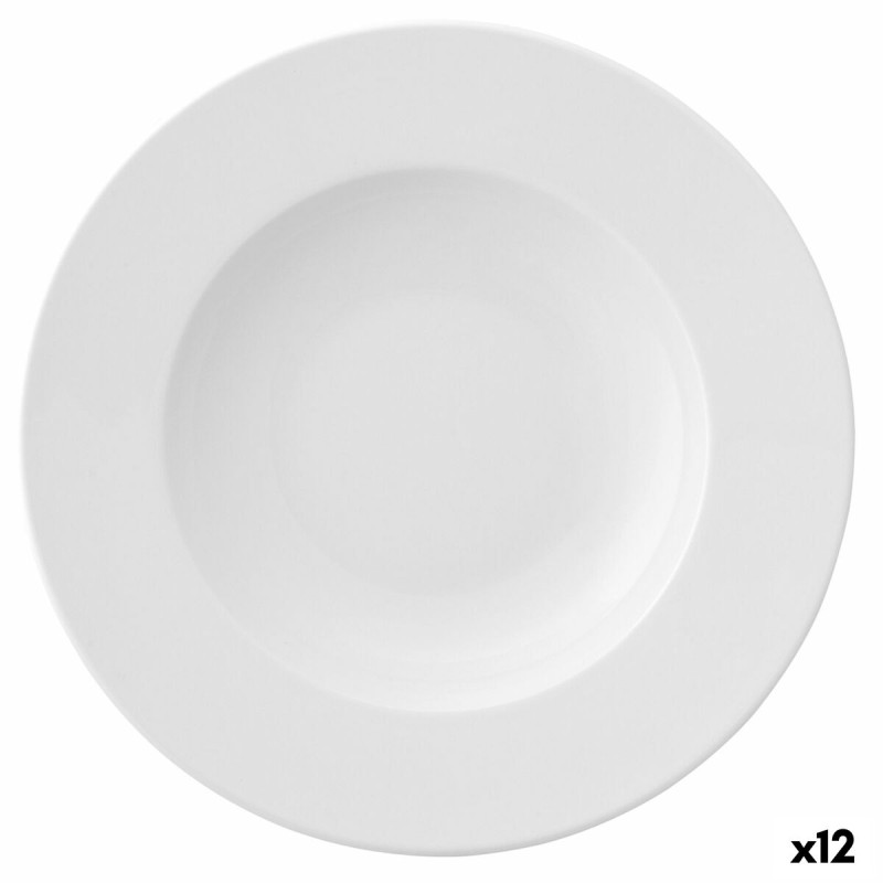 Plato Hondo Ariane Prime Ceru00e1mica Blanco (23 cm) (12 Unidades)