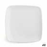 Plato Llano Ariane Vital Square Cuadrado Ceru00e1mica Blanco 24 x 19 cm (12 Unidades)