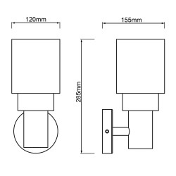 Aplique de Pared Brilliant 8 W Negro Antracita Metal