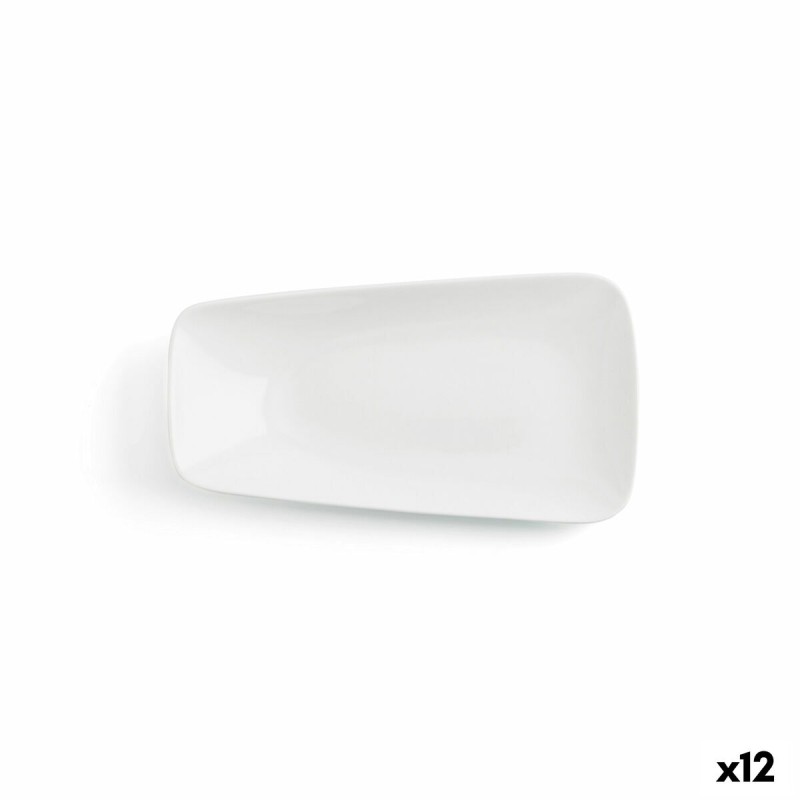 Plato Llano Ariane Vital Rectangular Ceru00e1mica Blanco (24 x 13 cm) (12 Unidades)